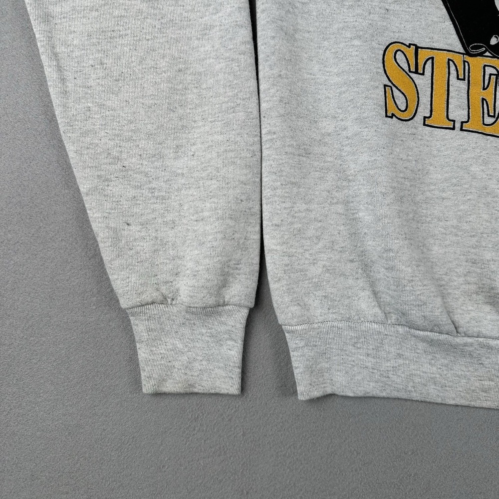 Vtg 90s Pittsburg Steelers Sweatshirt Men's Medium Gray Helmet Logo Crew Neck - Picture 9 of 16